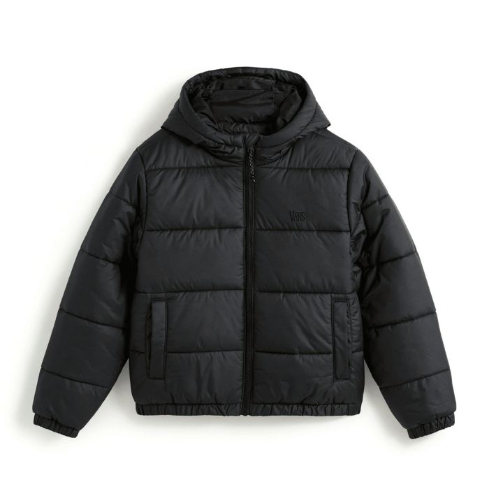 Manteau d'hiver MTE Hillgate Puffer - Vans noir matelassé avec capuche, poches latérales, pour enfant, vue de face