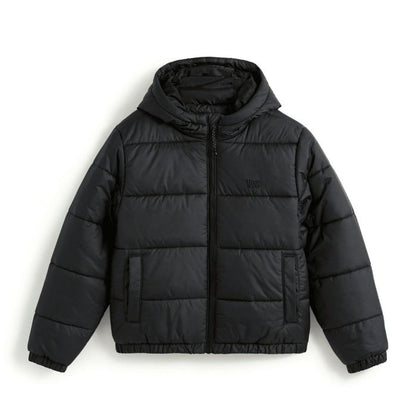 Manteau d'hiver MTE Hillgate Puffer - Vans noir matelassé avec capuche, poches latérales, pour enfant, vue de face