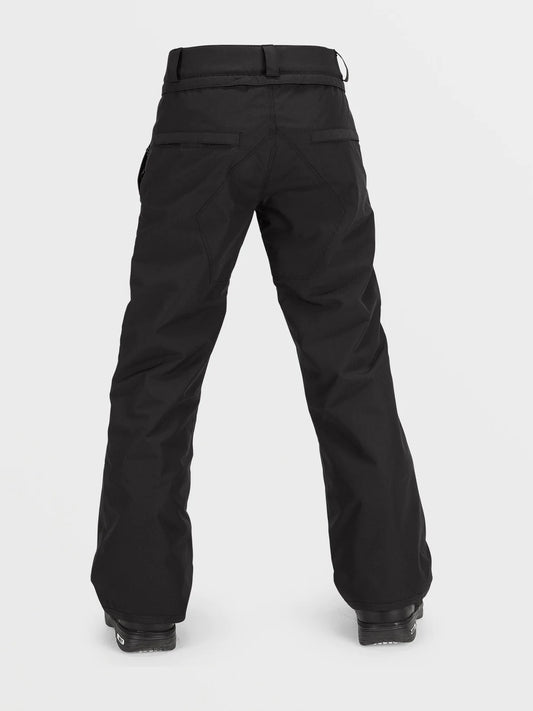 Pantalon de neige - Volcom noir pour garçon, coupe décontractée, vue de dos, tissu technique imperméable et isolant