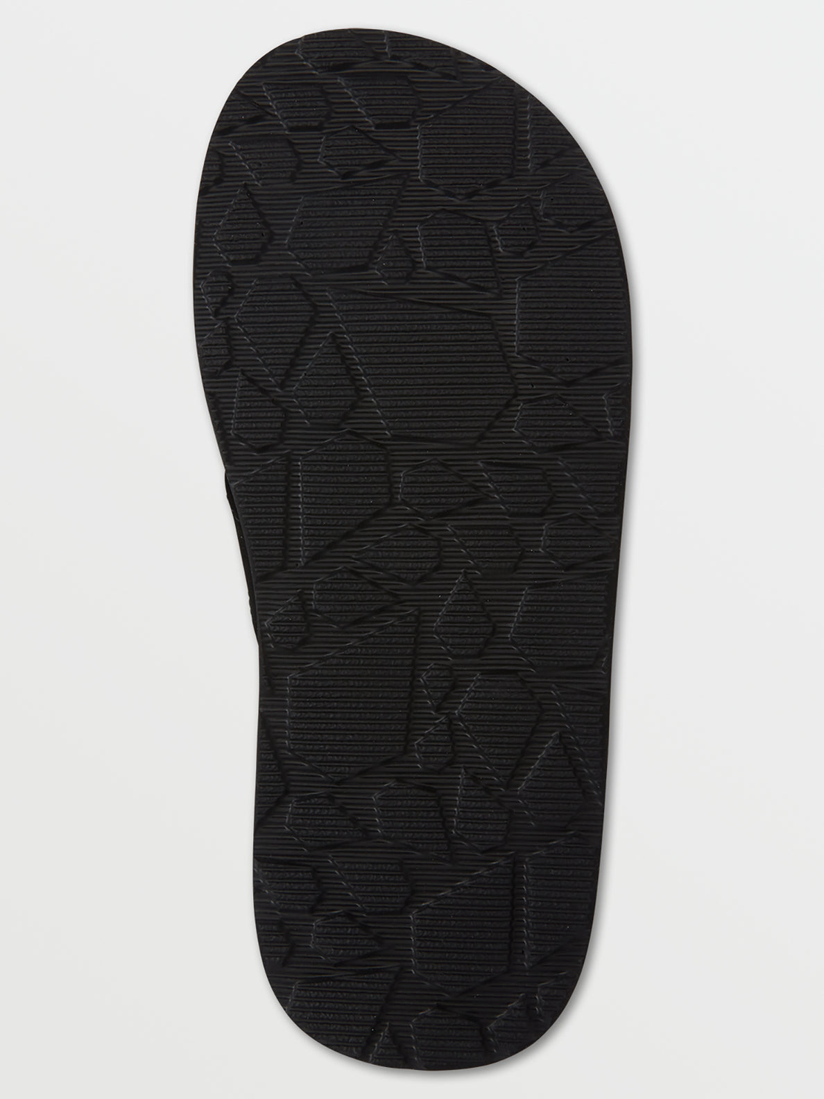 Semelle noire texturée vue de dessous pour Sandales - Victor Big Volcom garçon été 2021 style gougounnes soulier d'eau.