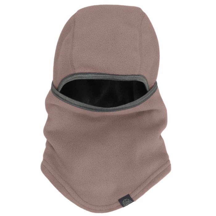 Cagoule - Calikids mauve avec ouverture pour le visage, couvrant la tête et le cou de l’enfant, vue de face