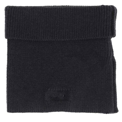 Cache-cou d'hiver - Calikids noir en tricot côtelé pour enfant vue de face
