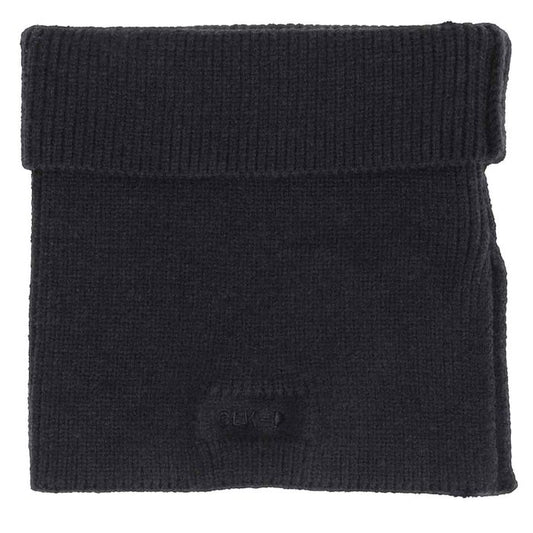 Cache-cou d'hiver - Calikids noir en tricot côtelé pour enfant vue de face