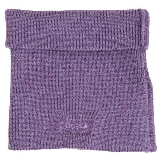 Cache-cou d'hiver - Calikids violet en tricot côtelé avec revers, pour enfant, vue de face
