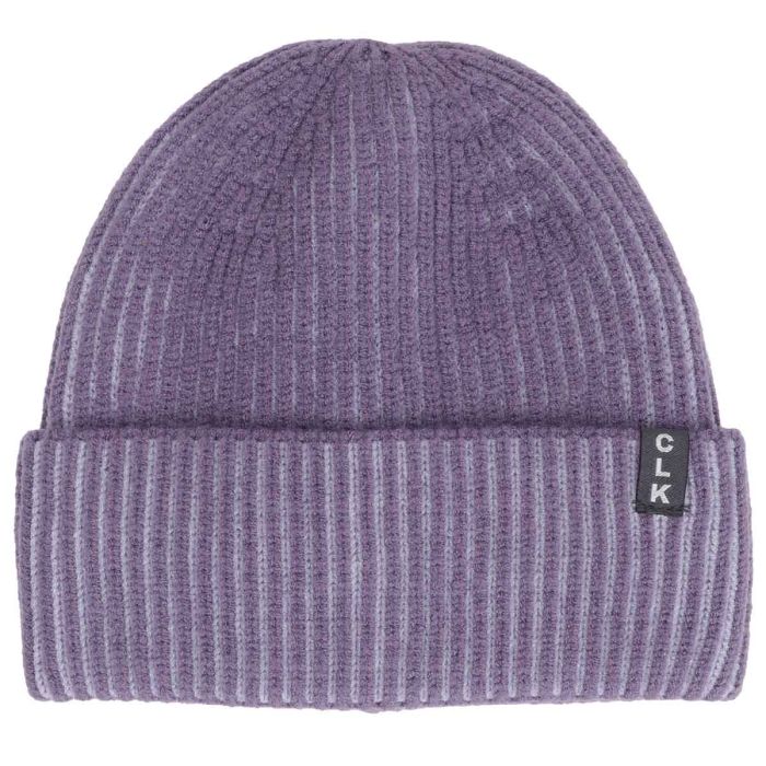 Tuque d'hiver - Calikids en tricot côtelé mauve pour enfant vue de face