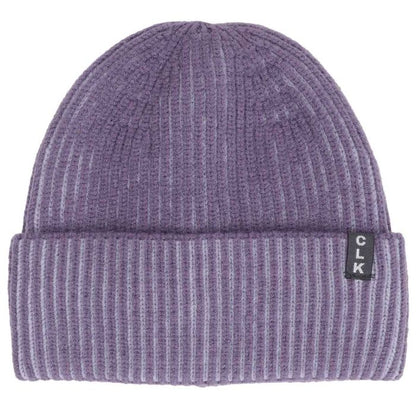 Tuque d'hiver - Calikids en tricot côtelé mauve pour enfant vue de face