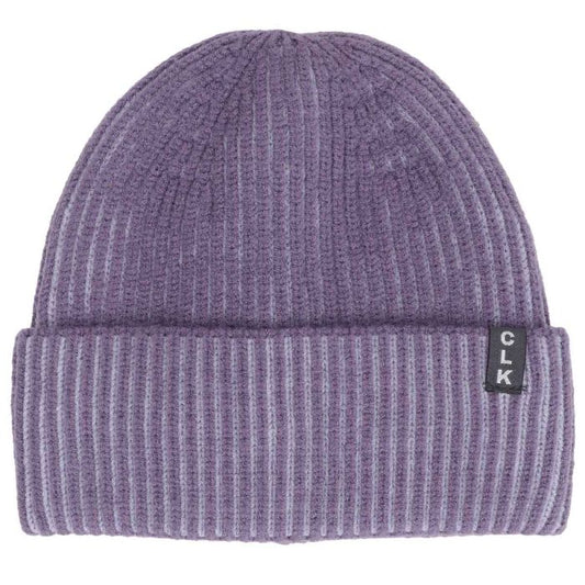 Tuque d'hiver - Calikids en tricot côtelé mauve pour enfant vue de face