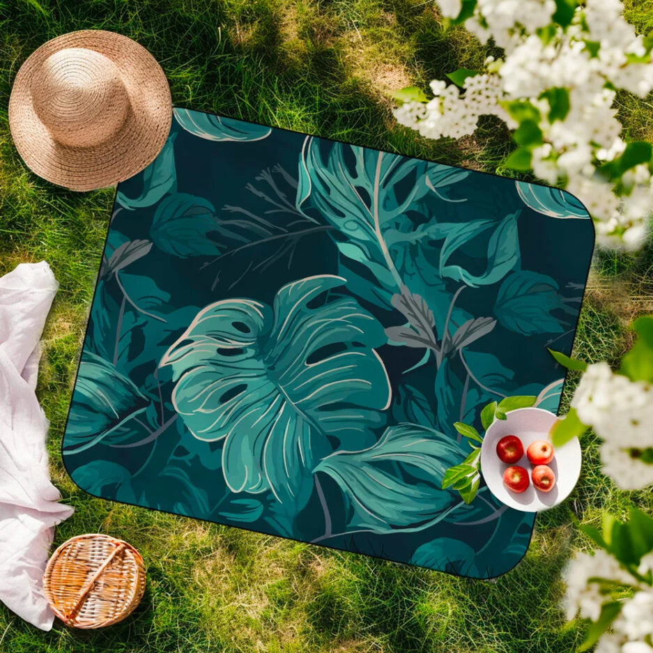 XXL Beach Towel - Turquoise Foliage