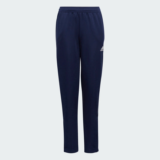 Pantalon - Adidas bleu marine en polyester pour garçon, coupe droite, taille élastique, vue de face isolée