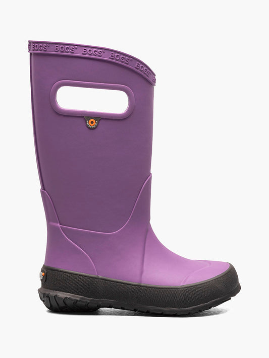 Bottes Mi-Saison - K RNBT PLUSH violettes avec semelle noire, caoutchouc imperméable, style mi-hauteur, vue de profil droit.