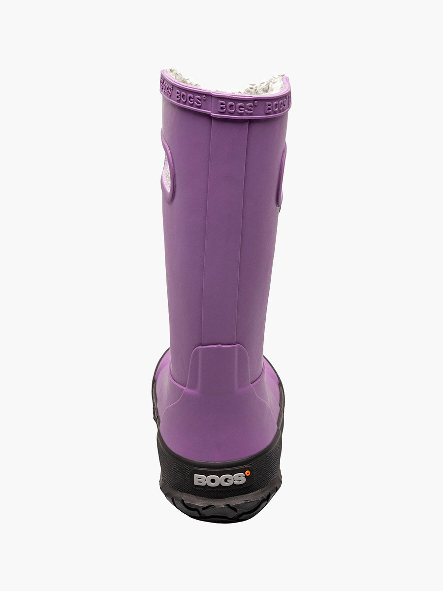Bottes Mi-Saison - K RNBT PLUSH violettes avec semelle noire, doublure intérieure en fourrure, vue arrière, enfant.
