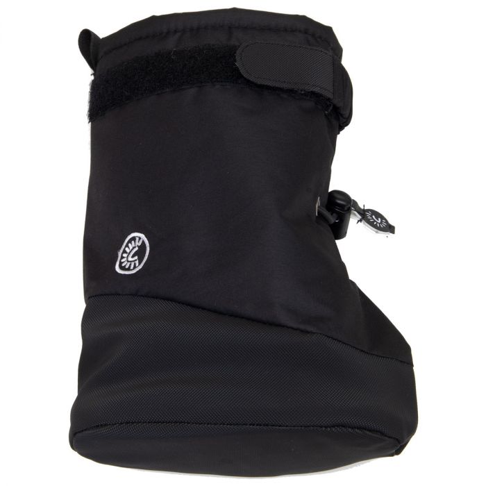 Bottes d'hiver - Calikids noires en tissu imperméable, semelle souple, ajustables à la cheville, pour bébé, vue de profil