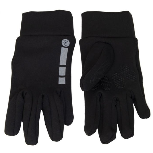 Gants Mi-Saison - Calikids noirs en tissu extensible, antidérapants, pour enfant, vue de face et dos.