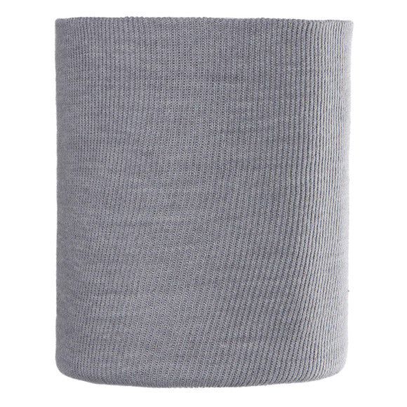 Cache-cou d'hiver - Chaos extensible gris clair en maille double épaisseur, détail sur fond blanc, unisexe adulte.