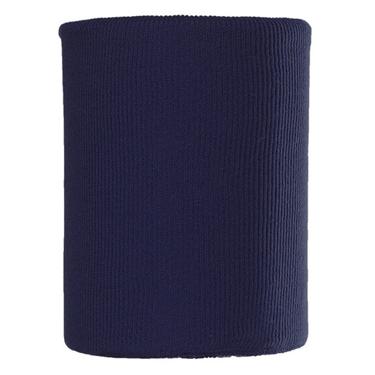 Cache-cou d'hiver - Chaos extensible bleu marine en maille double épaisseur, vue de détail sans mannequin.