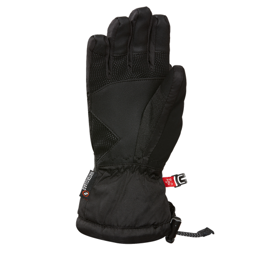 Gants d'hiver - Kombi Yolo noir pour adulte, vue de dos montrant membranes et paume résistante en suède synthétique.