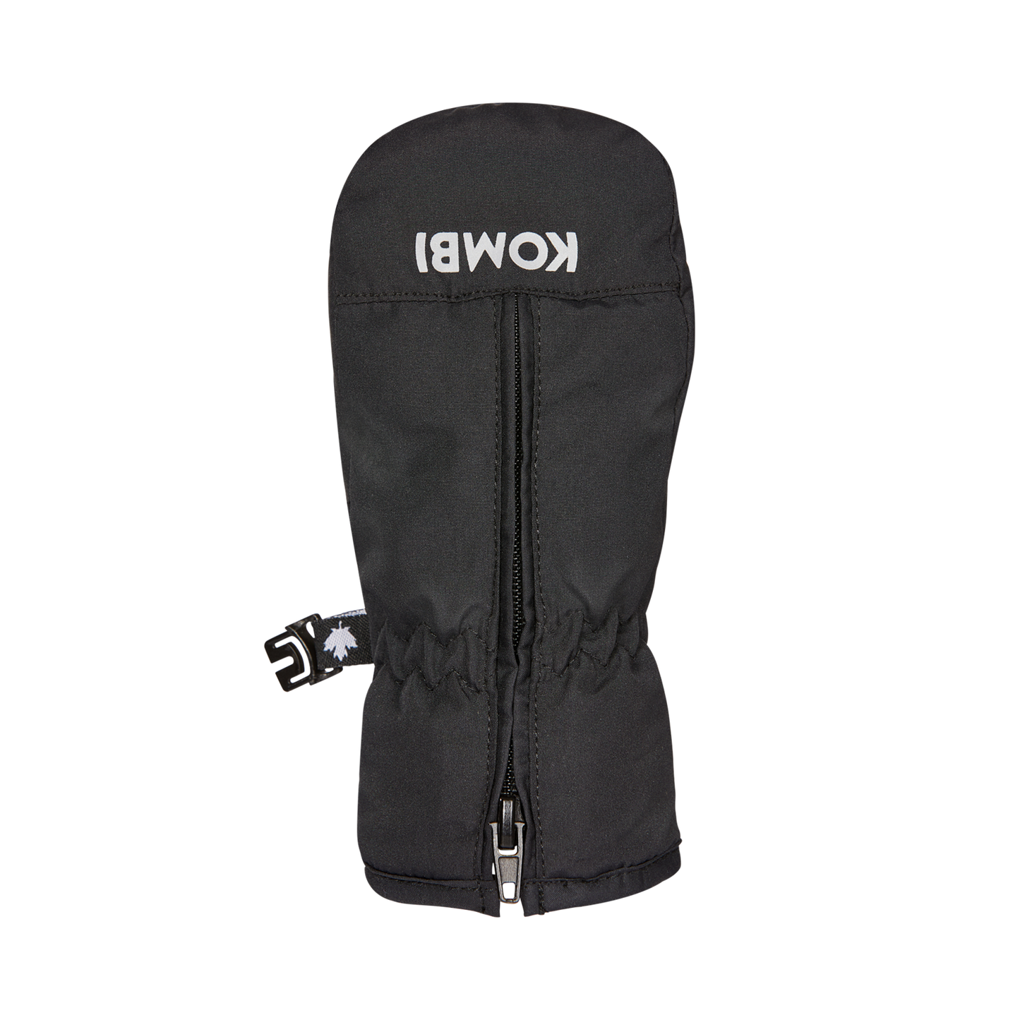 Mitaines d'hiver - Kombi Adorable noires en polyester léger hydrorésistant avec fermeture éclair, vue de dessus, pour enfant.
