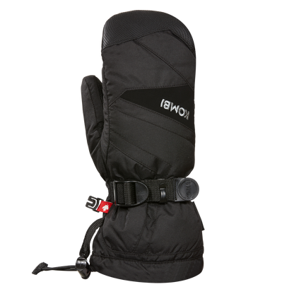Mitaines d'hiver - Kombi The Original noires en polyester hydrorésistant, détail boucle réglable, vue de profil droite