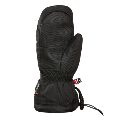 Mitaines d'hiver - Kombi The Original noires en polyamide avec paume en cuir synthétique, vue de face, adulte homme adulte femme.