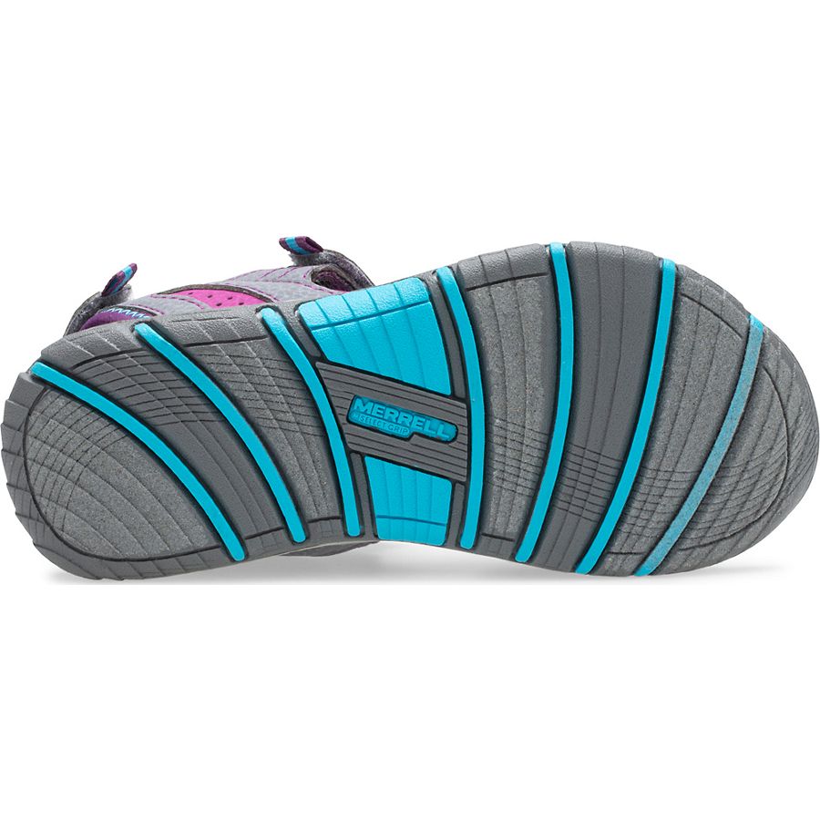 Sandales - PANTHER SANDAL 2.0 vue de dessous, semelle gris clair et bleu, style sport pour fille enfant.