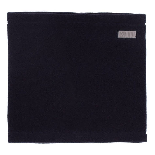 Cache-cou en polar - Nanö noir en tissu polaire doux, style simple, unisexe enfant, vue de face sur fond blanc.