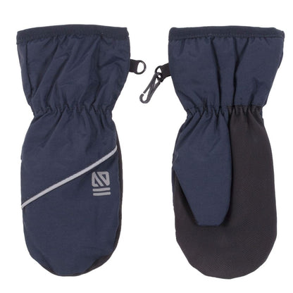 Mitaines Mi-Saison - Nanö marine en tissu technique, doublure douce, taille 12-24 mois, vue dessus et dessous.