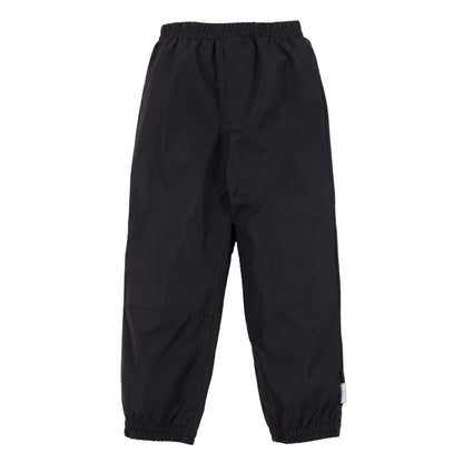 Pantalon d'extérieur - Nanö noir en tissu résistant, coupe droite, taille élastique, pour enfant, vue de face isolated sur fond blanc