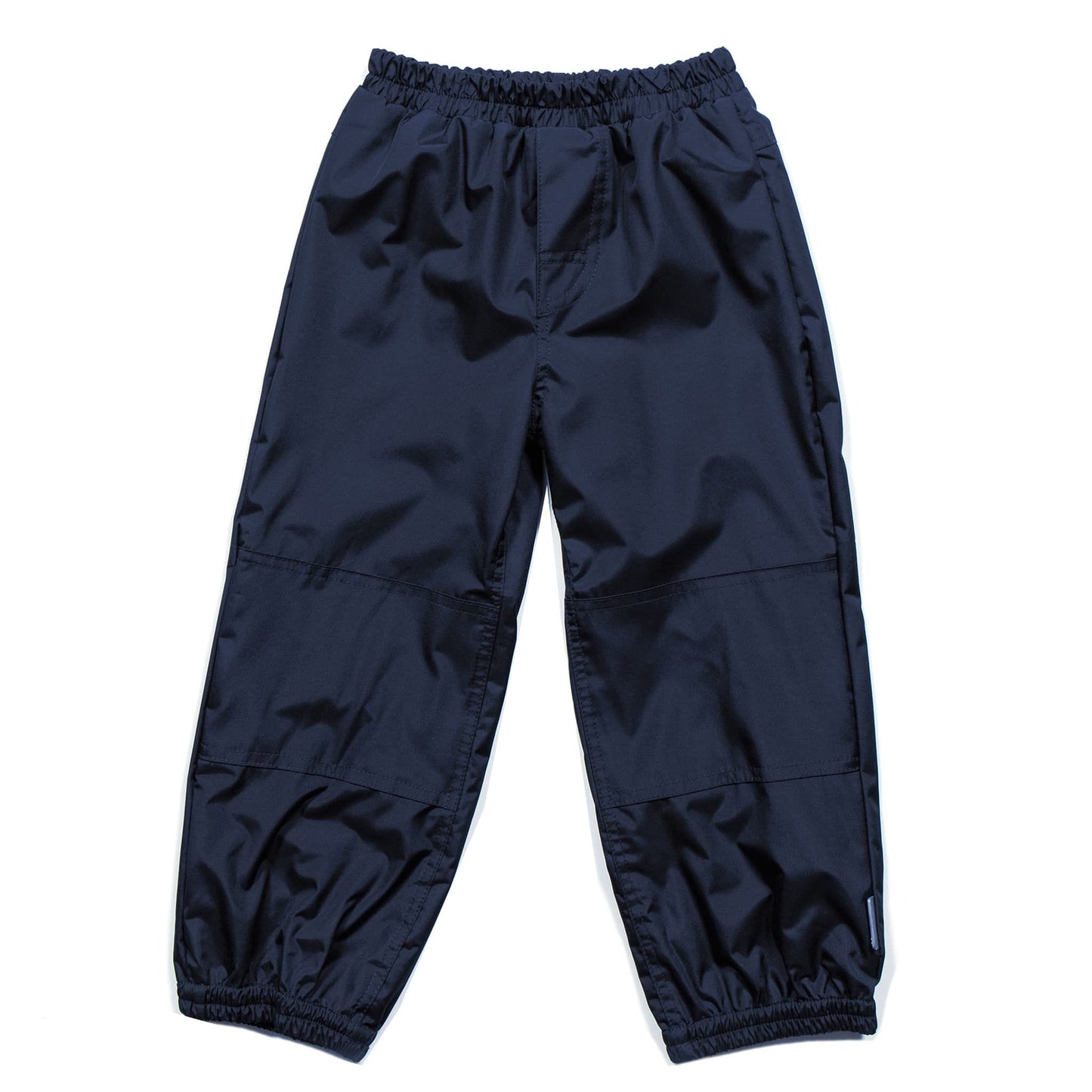 Pantalon d'extérieur - Nanö marine en tissu technique, coupe ample avec taille et chevilles élastiquées, vue de face pour enfant.