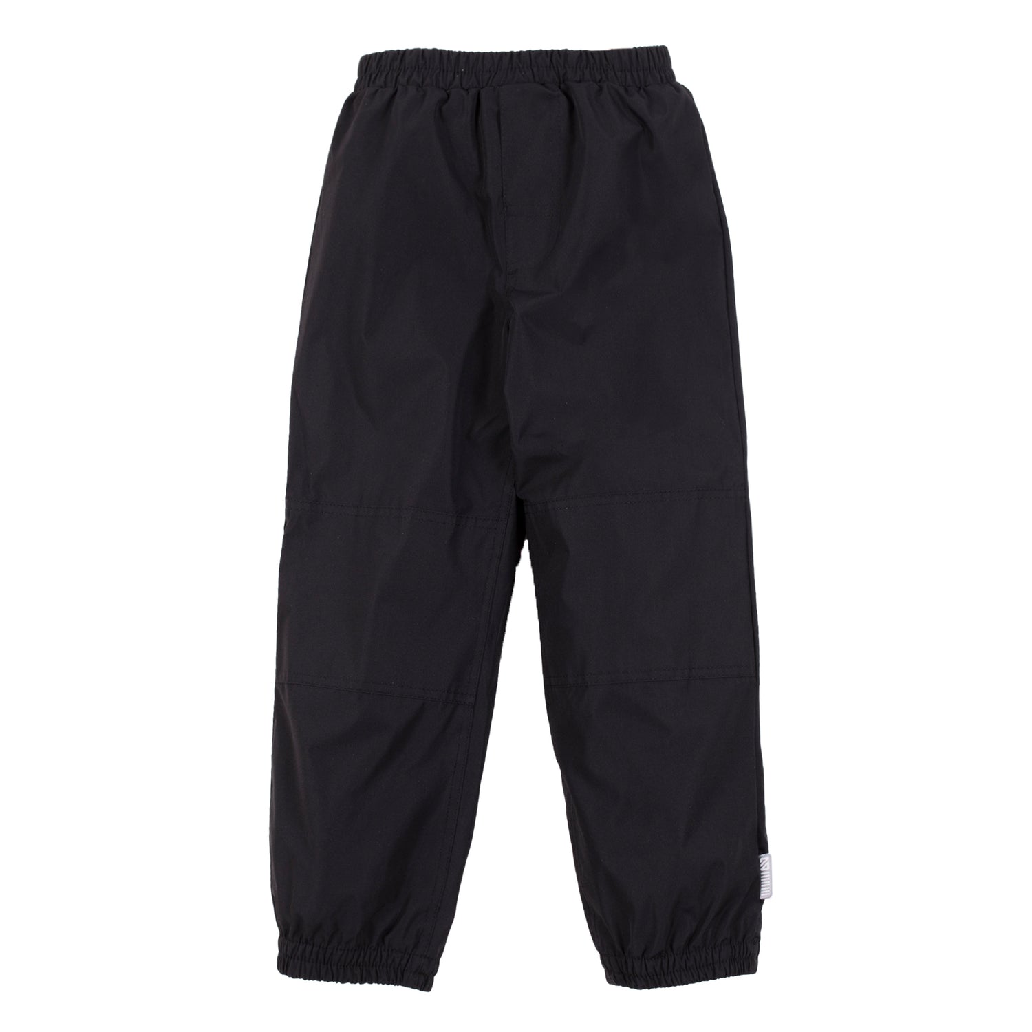 Pantalon d’extérieur - Nanö noir en nylon résistant avec taille élastique, genoux renforcés, vue de face, enfant