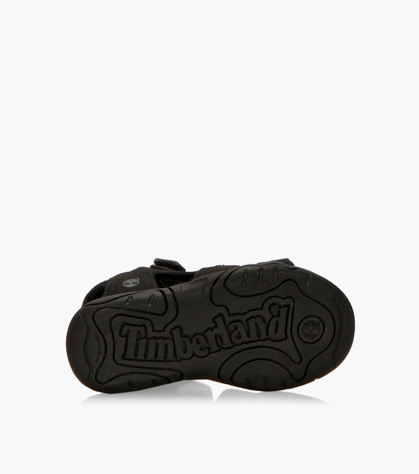 Sandales - Adventure Seeker Strap Sandal noire en cuir, vue de dessous avec semelle Timberland pour enfant.