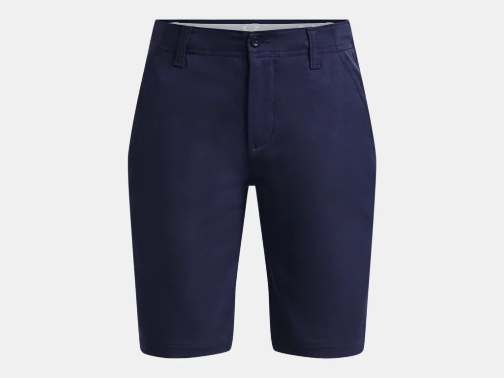 Bermuda - Under Armour bleu marine en tissu léger, coupe droite, vue de face, pour homme adulte.