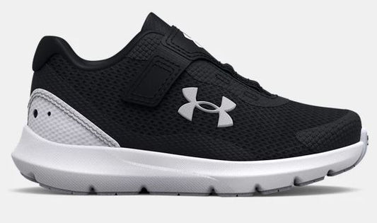 Espadrilles - Surge noires et blanches en filet respirant, coussinage cheville, détail vue de profil droit enfant